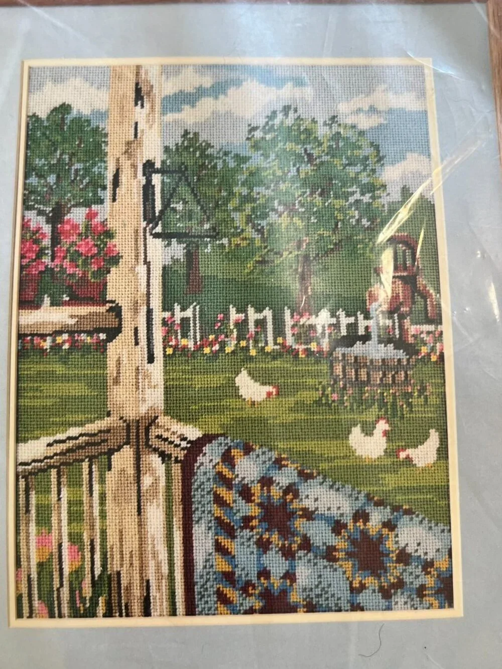NOS Needlepoint Something Special Quilt Porch Picture #30439 12x16 1984